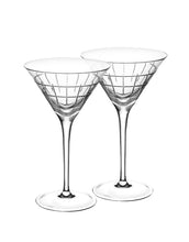 Load image into Gallery viewer, Ocean Organic Vodka from Maui with Christofle Graphik Martini Glasses (set of 2)