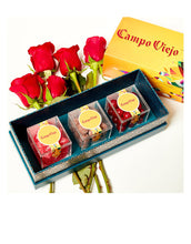 Load image into Gallery viewer, Campo Viejo Wines with 3pc Sugarfina Candy Bento Box Pairing Set and Waterford Elegance Stemless Wine Set
